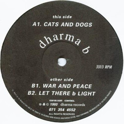 Dharma B Cats And Dogs USED VINYL 12INCH 33 S RPM