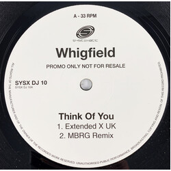 Whigfield Think Of You (The Dance Mixes) USED VINYL 12INCH 33 S RPM PROMO