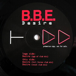 B.B.E. Desire USED VINYL 12INCH 33 S RPM PROMO