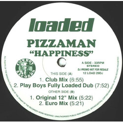 Pizzaman Happiness USED VINYL 12INCH 33 S RPM PROMO STEREO