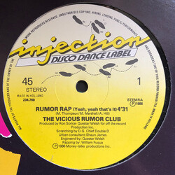 Vicious Rumor Club Rumor Rap (Yeah, Yeah That's It) USED VINYL 12INCH 45 RPM