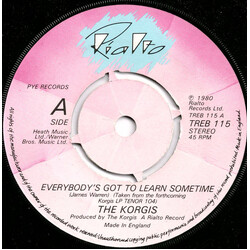 The Korgis Everybody's Got To Learn Sometime USED VINYL 7INCH 45 RPM SINGLE STEREO