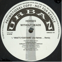 Horses Without Heads What's Your Name USED VINYL 12INCH 45 RPM PROMO
