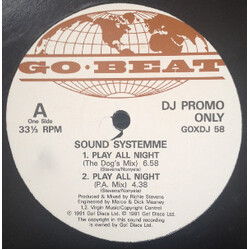 Sound Systemme Play All Night USED VINYL 12INCH PROMO