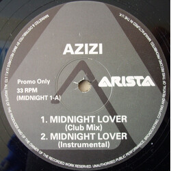 Azizi Midnight Lover USED VINYL 12INCH PROMO 33 S RPM