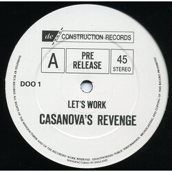 Casanova's Revenge Let's Work USED VINYL 12INCH PROMO