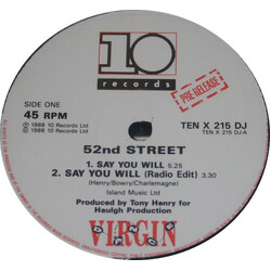 52nd Street Say You Will USED VINYL 12INCH 45 RPM PROMO