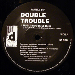 Double Trouble Rub-A-Dub USED VINYL 12INCH 33 S RPM 45 RPM PROMO