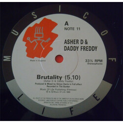Asher D & Daddy Freddy Brutality USED VINYL 12INCH 33 S RPM SINGLE