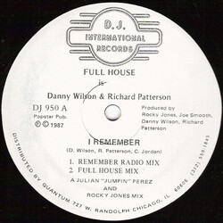 Full House I Remember USED VINYL 12INCH 33 S RPM