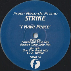 Strike I Have Peace USED VINYL 12INCH 33 S RPM PROMO
