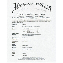 Michelle Wilson It's My Time (It's My Turn) USED VINYL PROMO TEST PRESSING 12INCH