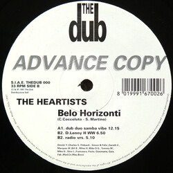 The Heartists Belo Horizonti USED VINYL 12INCH 33 S RPM ADVANCE