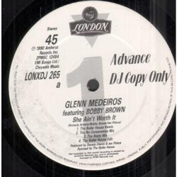 Glenn Medeiros / Bobby Brown She Ain't Worth It USED VINYL 12INCH 45 RPM PROMO