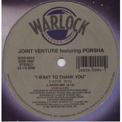 Joint Venture (6) / Porsha (2) I Want To Thank You USED VINYL 12INCH 33 S RPM
