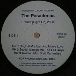The Pasadenas Tribute (Right On) 2000 USED VINYL 12INCH PROMO 33 S RPM
