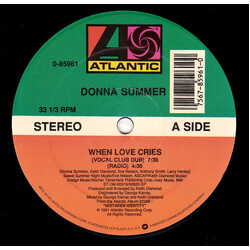 Donna Summer When Love Cries USED VINYL 12INCH 33 S RPM STEREO