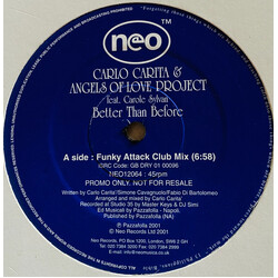 Carlo Carita / Angels Of Love Better Than Before USED VINYL 12INCH 45 RPM PROMO