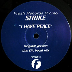 Strike I Have Peace USED VINYL 12INCH 33 S RPM SINGLE SIDED PROMO