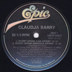 Claudja Barry Secret Affair USED VINYL 12INCH 33 S RPM SINGLE STEREO