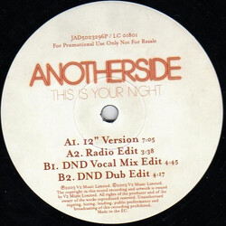 Anotherside This Is Your Night USED VINYL 12INCH PROMO