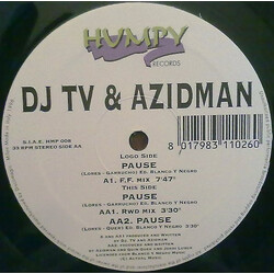 DJ TV & Azidman Pause USED VINYL 12INCH 33 S RPM