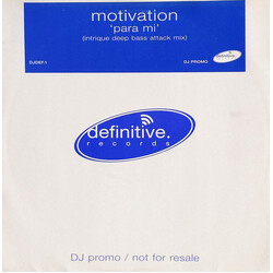 Motivation Para Mi (Intrique Deep Bass Attack Mix) USED VINYL 12INCH 45 RPM SINGLE SIDED PROMO