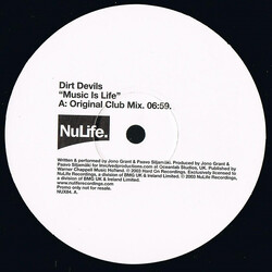 Dirt Devils Music Is Life USED VINYL 12INCH 33 S RPM 45 RPM PROMO