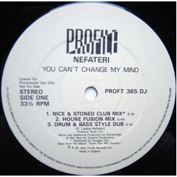 Nefateri You Can't Change My Mind USED VINYL 12INCH PROMO