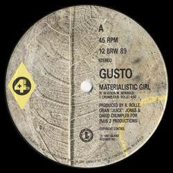 Gusto (4) Materialistic Girl USED VINYL 12INCH 45 RPM STEREO
