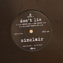 Sinclair Don't Lie USED VINYL 12INCH PROMO