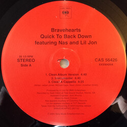 Bravehearts Quick To Back Down USED VINYL 12INCH 33 S RPM