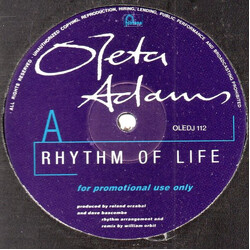 Oleta Adams Rhythm Of Life USED VINYL 12INCH 45 RPM PROMO