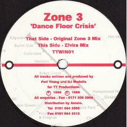 Zone 3 Dance Floor Crisis USED VINYL 12INCH 45 RPM