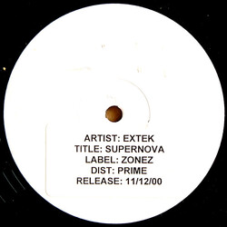 Extek Supernova USED VINYL 12INCH WHITE LABEL