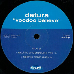 Datura Voo-Doo Believe? (Remixes) USED VINYL 12INCH PROMO