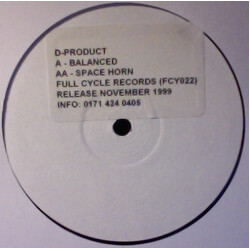 D Product Balanced USED VINYL 12INCH WHITE LABEL PROMO
