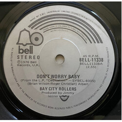 Bay City Rollers Don't Worry Baby USED VINYL 7INCH 45 RPM SINGLE STEREO