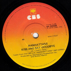 Manhattans Kiss And Say Goodbye USED VINYL 7INCH SINGLE 45 RPM