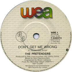 The Pretenders Don't Get Me Wrong USED VINYL 7INCH 45 RPM SINGLE