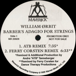 William Orbit Barber's Adagio For Strings USED VINYL 12INCH PROMO