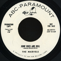 The Marvels (12) Jump Rock And Roll USED VINYL 7INCH 45 RPM PROMO UNOFFICIAL RELEASE