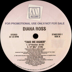 Diana Ross Take Me Higher USED VINYL 12INCH 33 S RPM PROMO