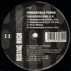 The Irresistible Force Underground E.P. USED VINYL 12INCH EP 33 S RPM