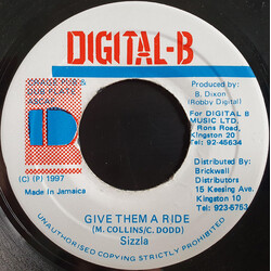 Sizzla Give Them A Ride USED VINYL 7INCH 45 RPM