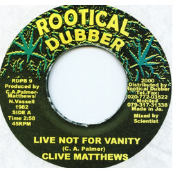 Clive Matthews Live Not For Vanity USED VINYL 7INCH REISSUE