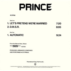 Prince Selections From 1999 USED VINYL 12INCH 45 RPM PROMO STEREO