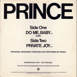 Prince Do Me, Baby USED VINYL 12INCH 45 RPM PROMO