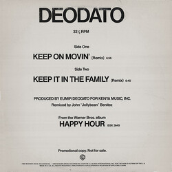 Eumir Deodato Keep On Movin' / Keep It In The Family USED VINYL 12INCH PROMO 33 S RPM