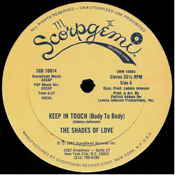 Shades Of Love Keep In Touch (Body To Body) USED VINYL 12INCH 33 S RPM STEREO
